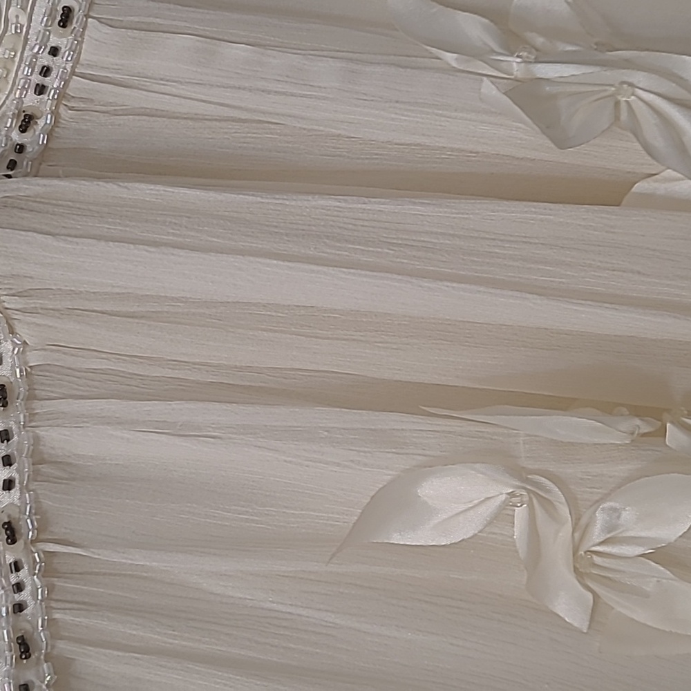 Sue Wong Nocturne Silk Dress Elegant Cream Floral Dress Wedding Party Size 10 - Picture 5 of 15